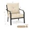 Costway 2 PCS Patio Dining Chairs Set with Padded Cushions Armrest Steel Frame